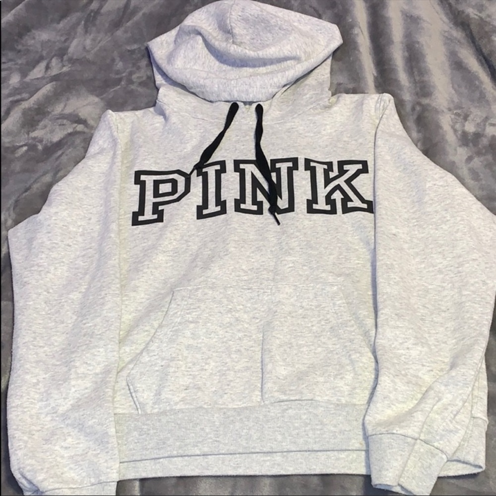 PINK light grey hoodie